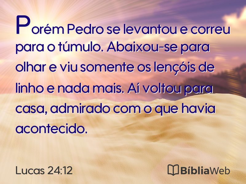 Lucas 24:12 em imagem para compartilhar