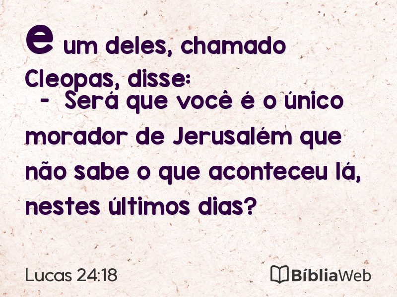 Lucas 24:18 em imagem para compartilhar
