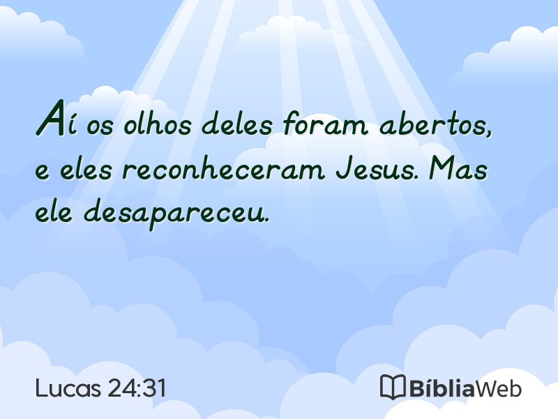Lucas 24:31 em imagem para compartilhar