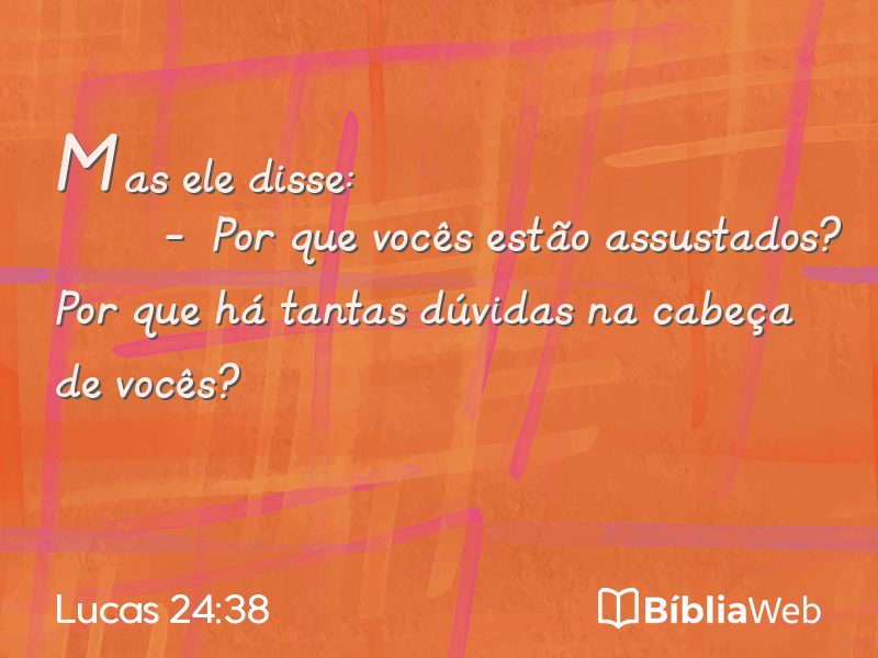 Lucas 24:38 em imagem para compartilhar