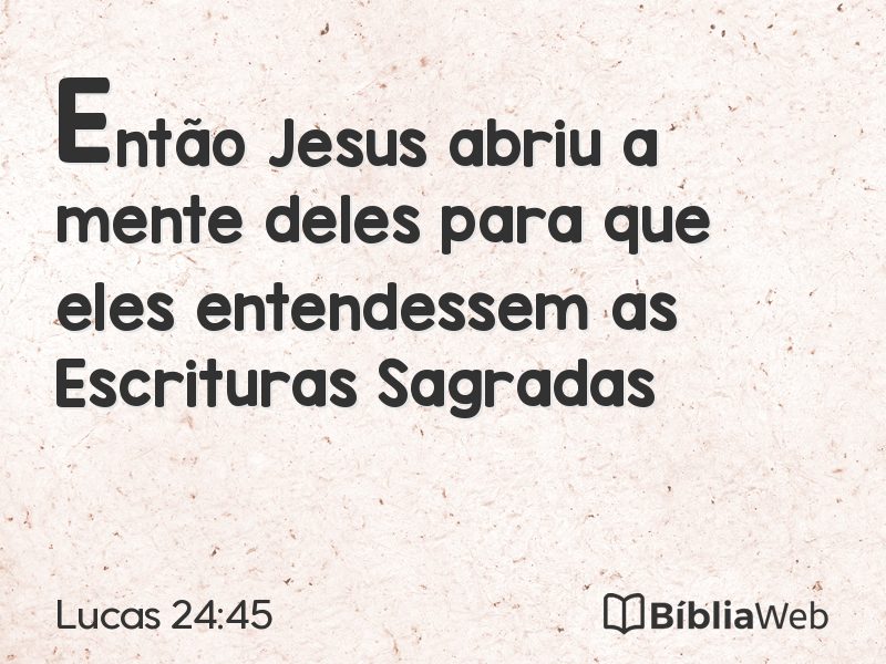 Lucas 24:45 em imagem para compartilhar