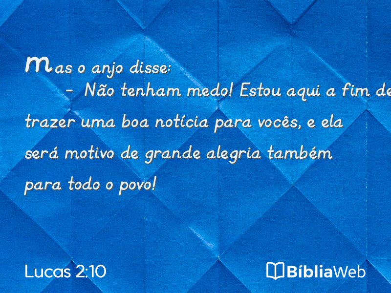 Lucas 2:10 em imagem para compartilhar