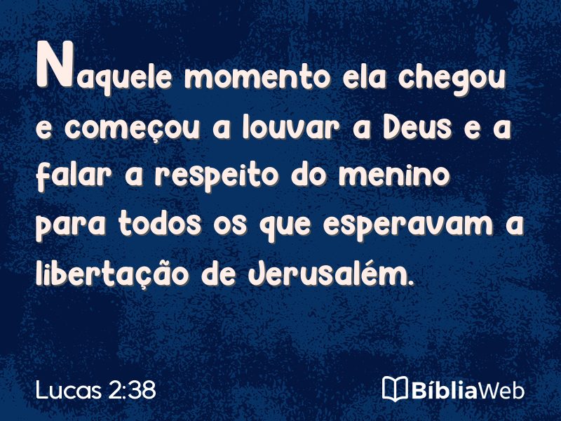 Lucas 2:38 em imagem para compartilhar