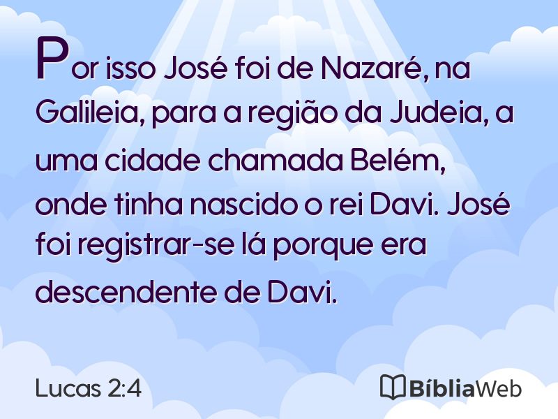 Lucas 2:4 em imagem para compartilhar