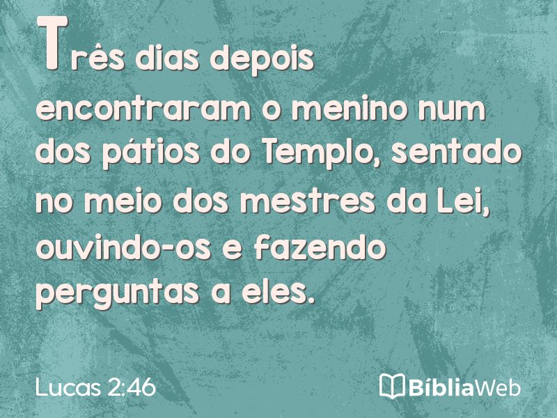 Lucas 2:46 em imagem para compartilhar