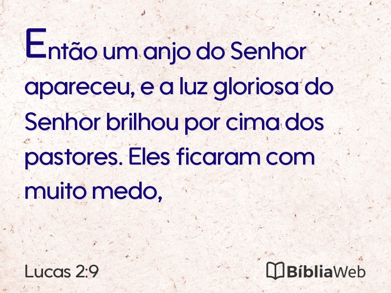 Lucas 2:9 em imagem para compartilhar