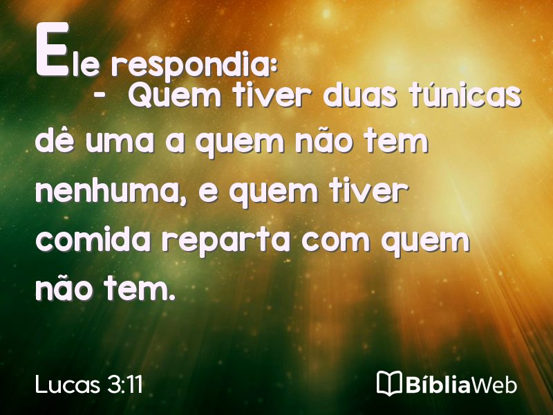 Lucas 3:11 em imagem para compartilhar