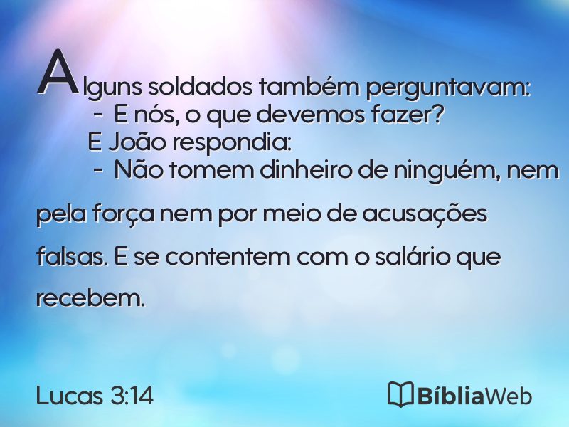 Lucas 3:14 em imagem para compartilhar
