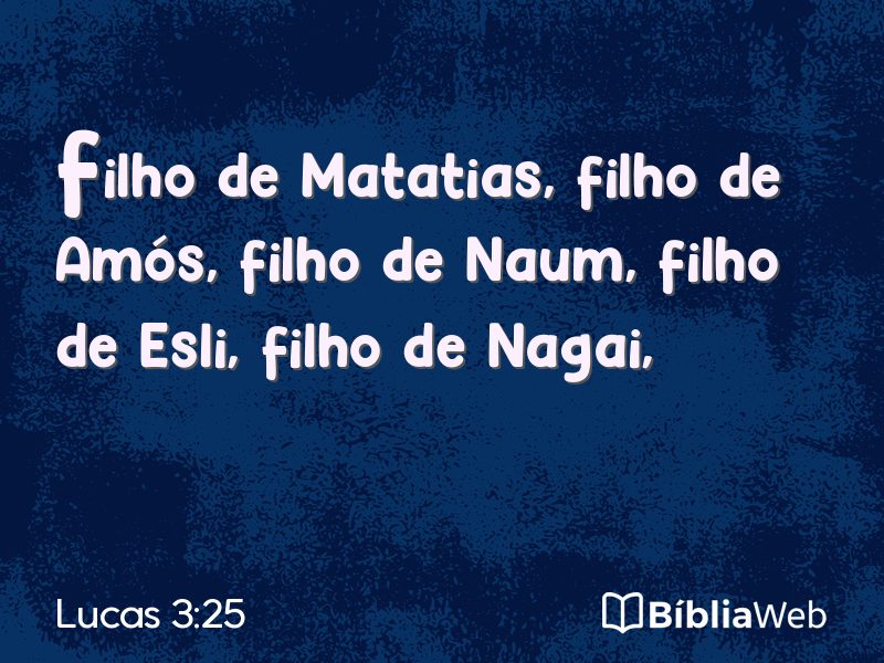 Lucas 3:25 em imagem para compartilhar