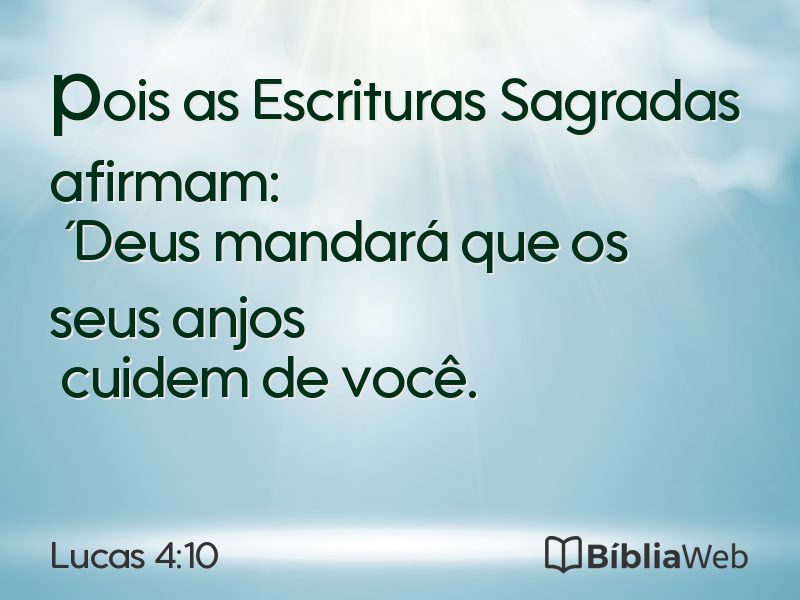 Lucas 4:10 em imagem para compartilhar