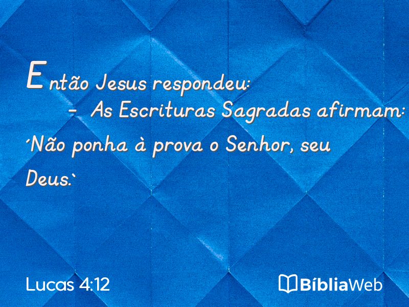 Lucas 4:12 em imagem para compartilhar
