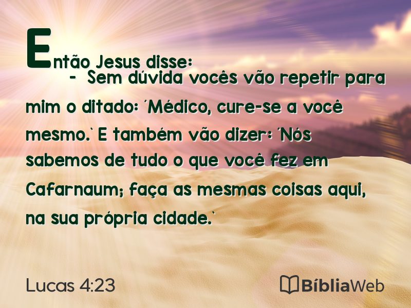 Lucas 4:23 em imagem para compartilhar