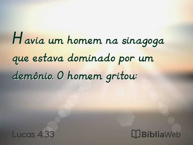 Lucas 4:33 em imagem para compartilhar