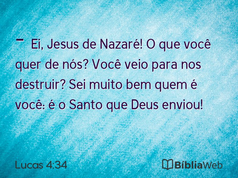 Lucas 4:34 em imagem para compartilhar