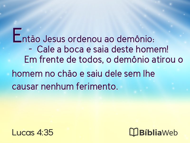 Lucas 4:35 em imagem para compartilhar