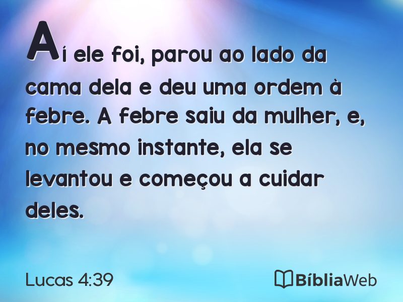 Lucas 4:39 em imagem para compartilhar