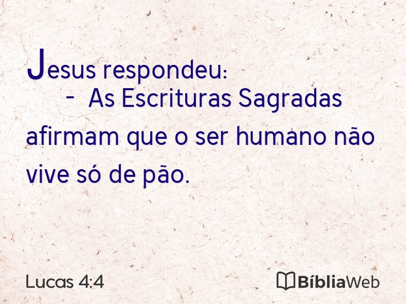 Lucas 4:4 em imagem para compartilhar