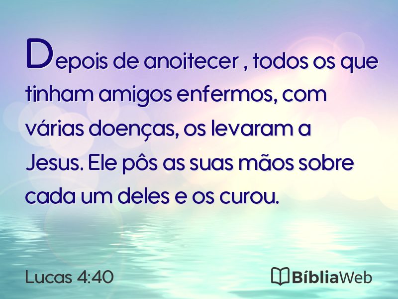 Lucas 4:40 em imagem para compartilhar