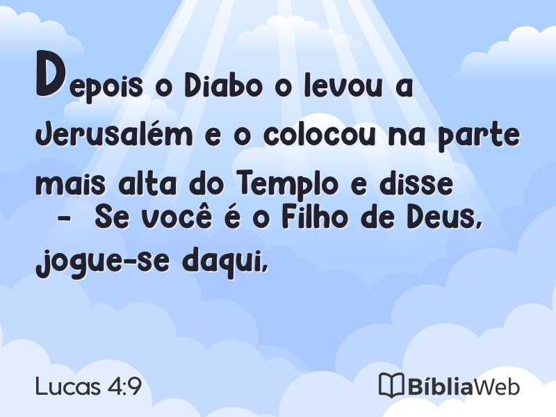 Lucas 4:9 em imagem para compartilhar
