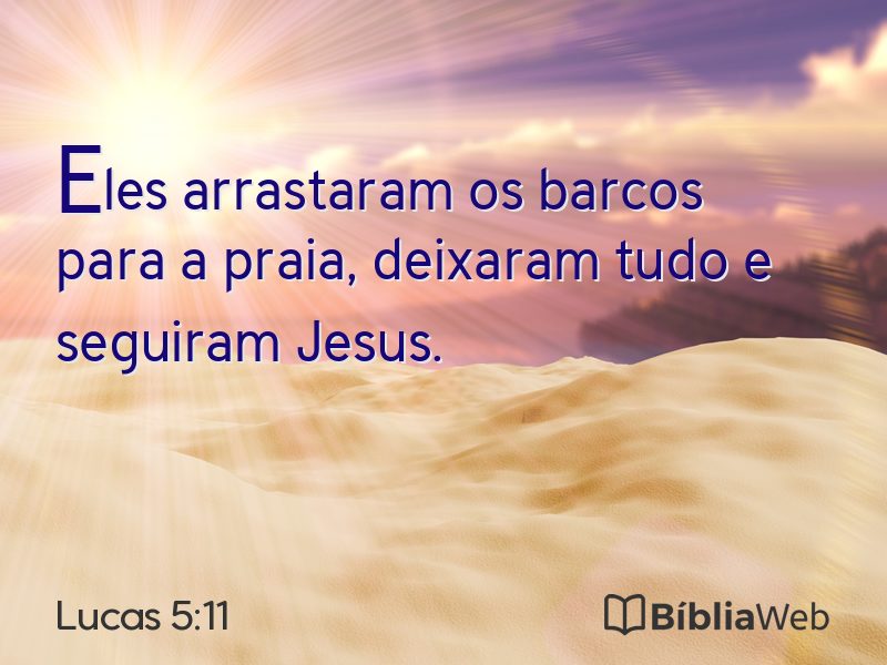 Lucas 5:11 em imagem para compartilhar