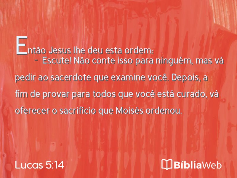 Lucas 5:14 em imagem para compartilhar
