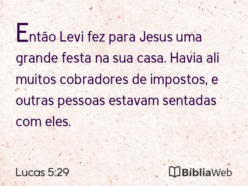 Lucas 5:29 em imagem para compartilhar