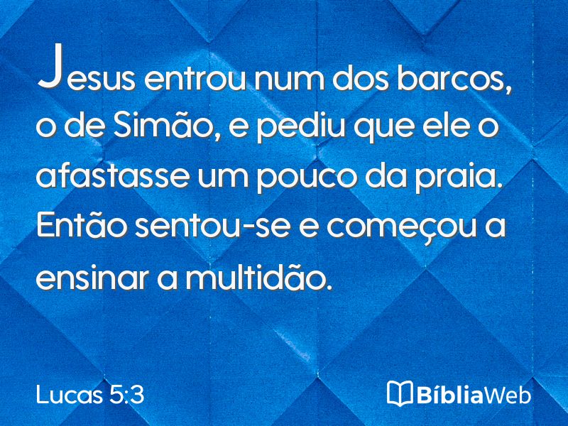 Lucas 5:3 em imagem para compartilhar