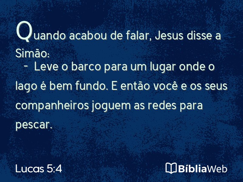 Lucas 5:4 em imagem para compartilhar