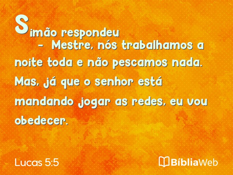 Lucas 5:5 em imagem para compartilhar