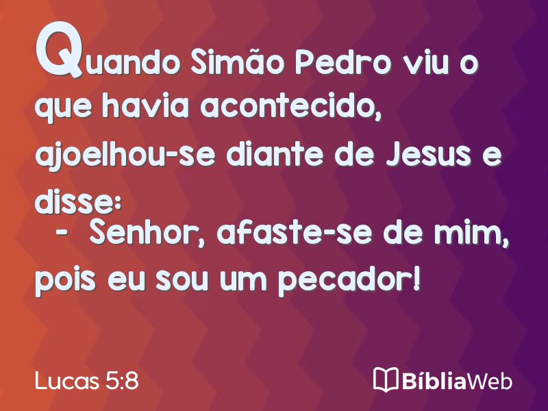 Lucas 5:8 em imagem para compartilhar
