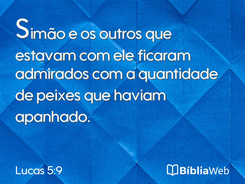 Lucas 5:9 em imagem para compartilhar