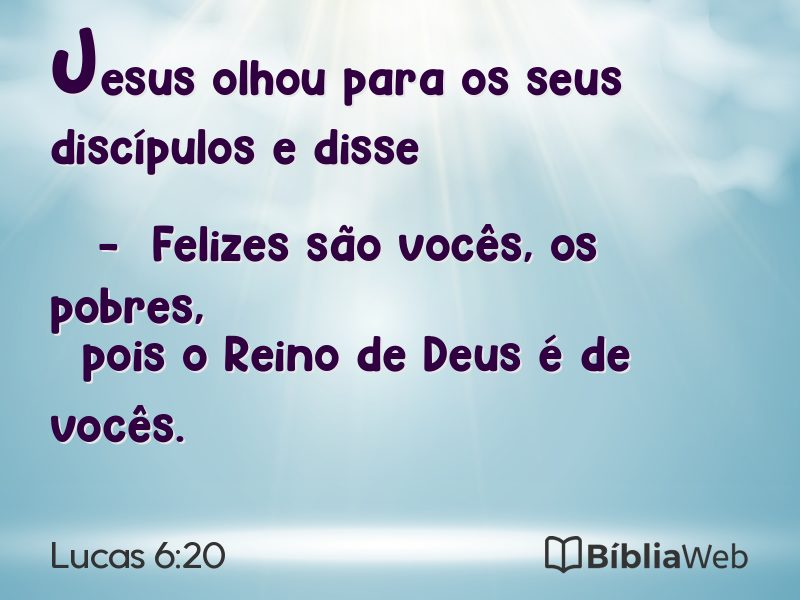 Lucas 6:20 em imagem para compartilhar