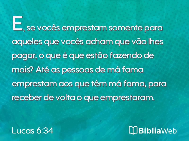 Lucas 6:34 em imagem para compartilhar