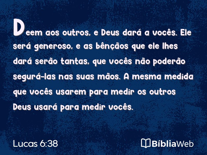 Lucas 6:38 em imagem para compartilhar