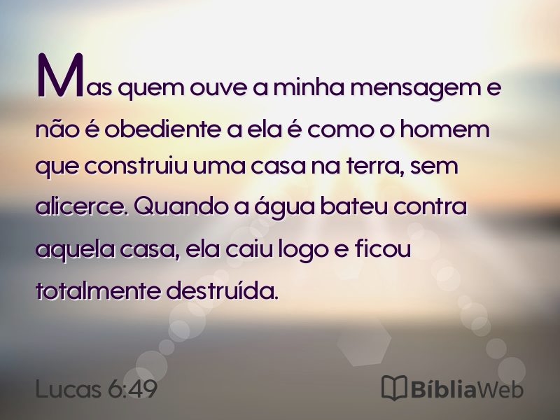Lucas 6:49 em imagem para compartilhar