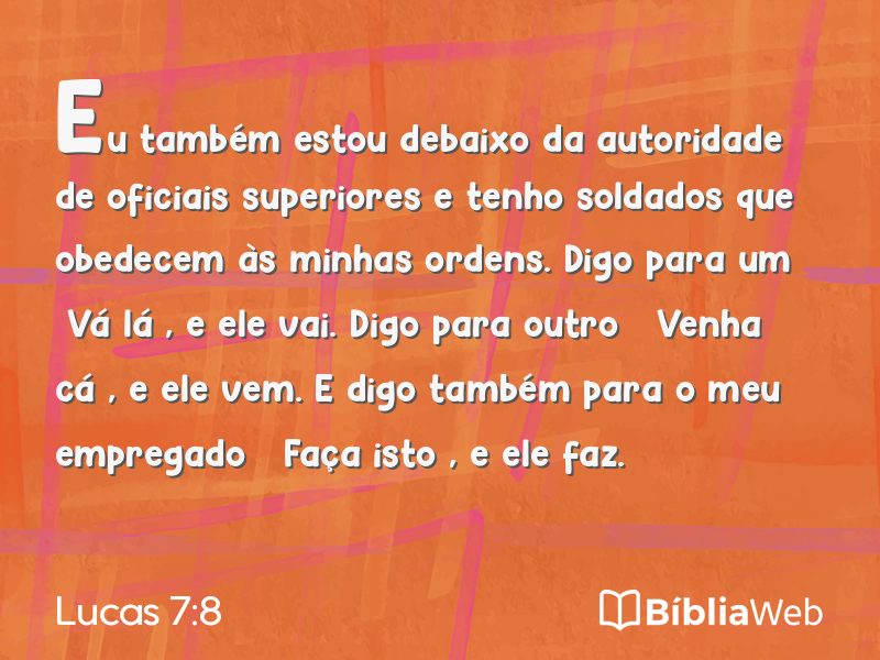 Lucas 7:8 em imagem para compartilhar