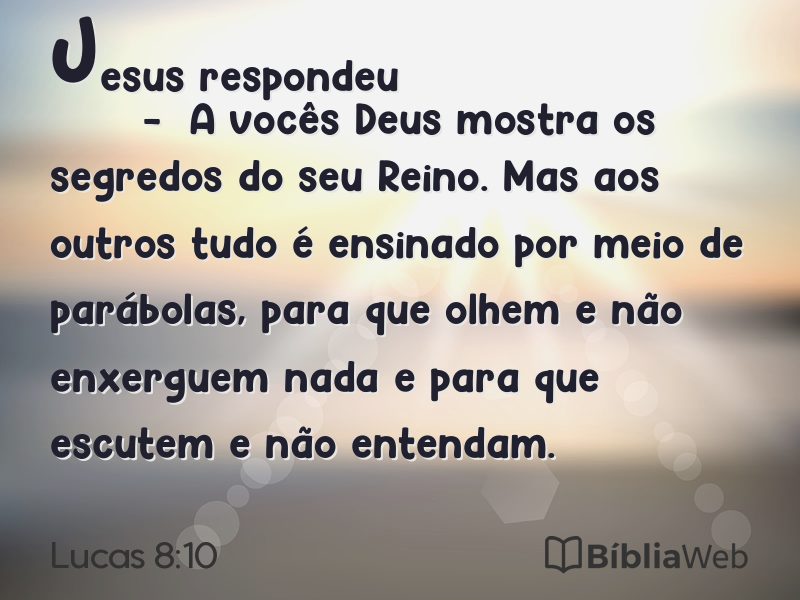 Lucas 8:10 em imagem para compartilhar