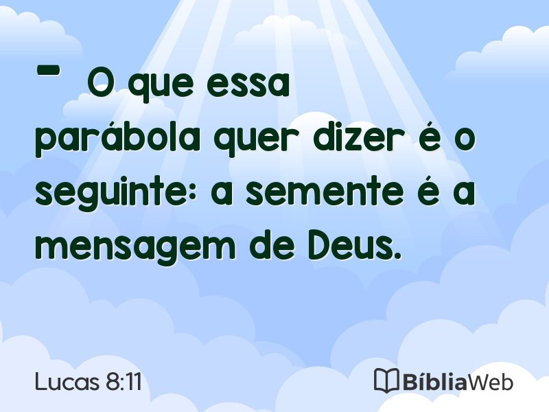 Lucas 8:11 em imagem para compartilhar