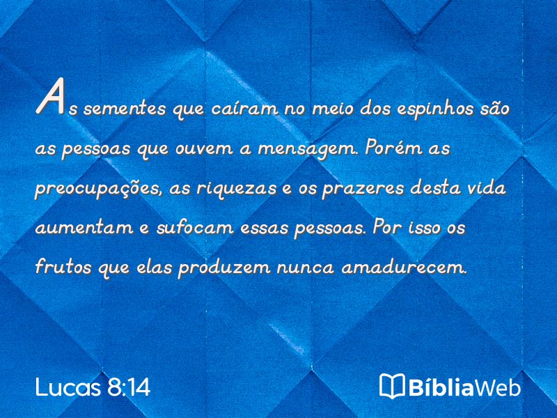 Lucas 8:14 em imagem para compartilhar