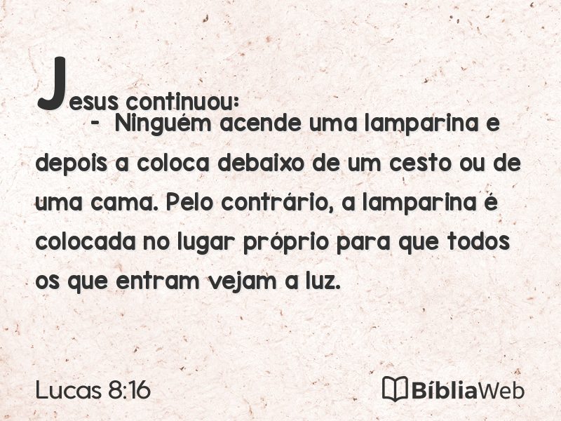 Lucas 8:16 em imagem para compartilhar