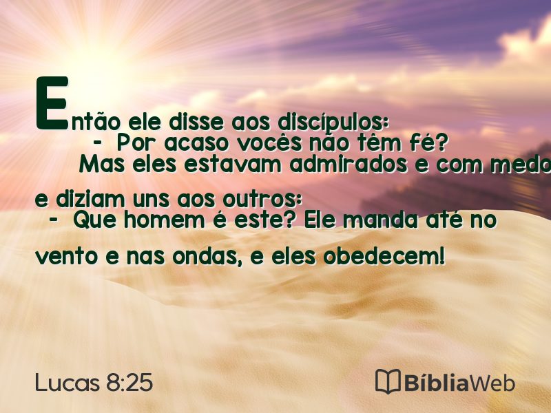 Lucas 8:25 em imagem para compartilhar