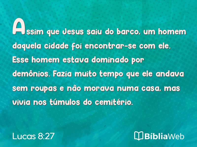 Lucas 8:27 em imagem para compartilhar
