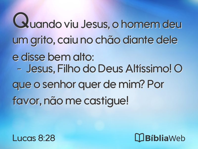 Lucas 8:28 em imagem para compartilhar