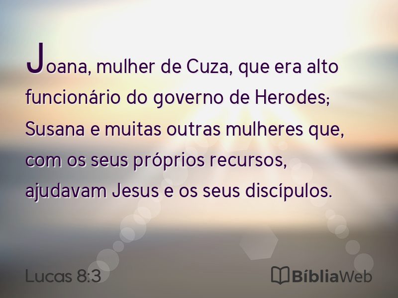 Lucas 8:3 em imagem para compartilhar