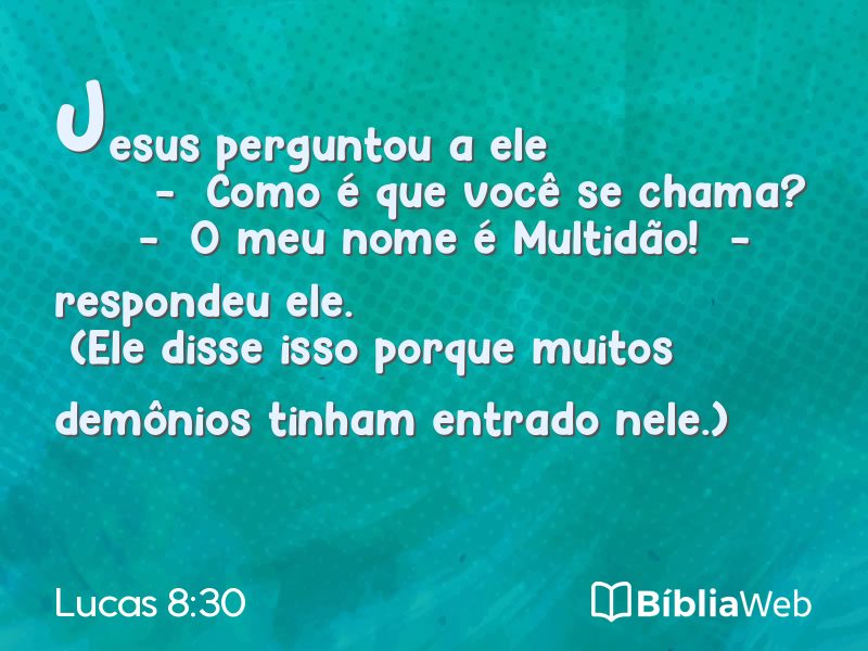 Lucas 8:30 em imagem para compartilhar