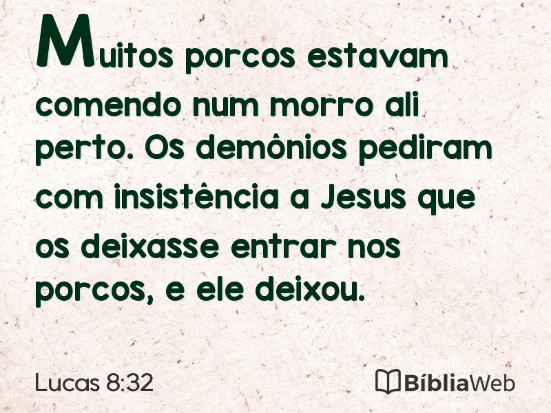 Lucas 8:32 em imagem para compartilhar