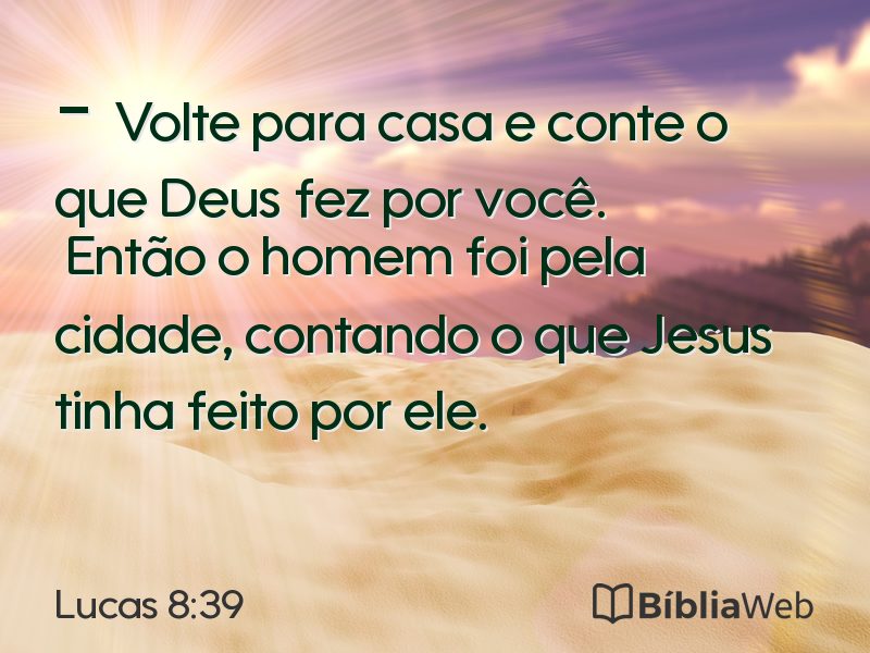 Lucas 8:39 em imagem para compartilhar