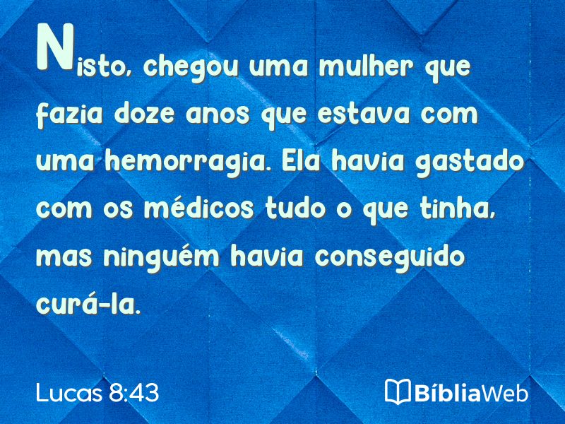Lucas 8:43 em imagem para compartilhar