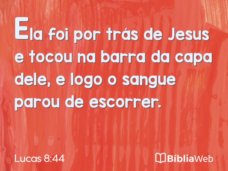 Lucas 8:44 em imagem para compartilhar