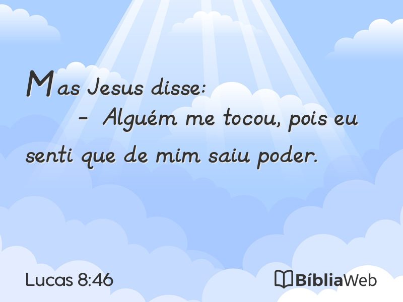 Lucas 8:46 em imagem para compartilhar